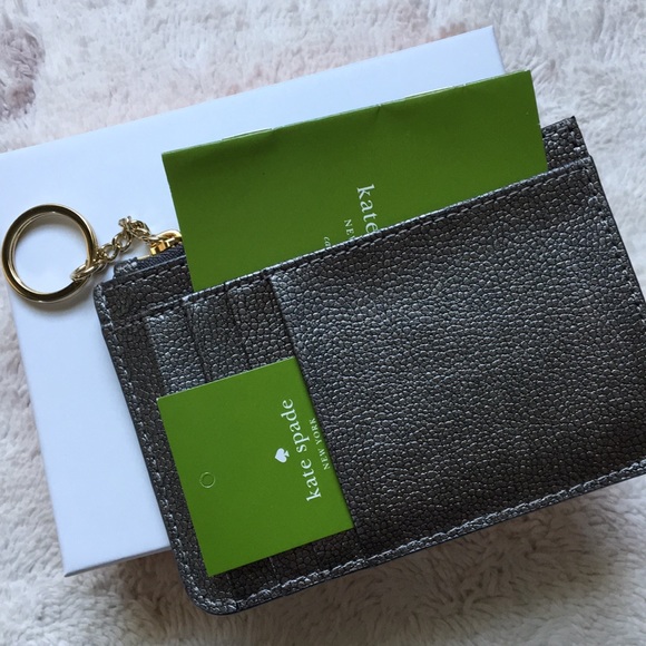 Kate Spade NWT Bitsy Laurel Way Glitter Gunmetal Silver Gold teensy bits - Picture 12 of 13